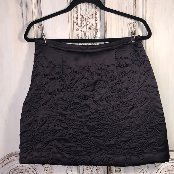 TOPSHOP Padded and Quilted Deep Purple Mini Skirt Size 6 - Picture 1 of 9